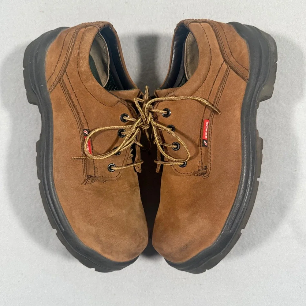 Red Wing 6634 Mens Steel Toe EH Oxford Work Shoes Brown Leather Size 9.5 D